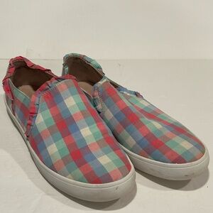 KATE SPADE Women’s Pastel Gingham Plaid Lilly Slip-On Loafer Sneaker size 10